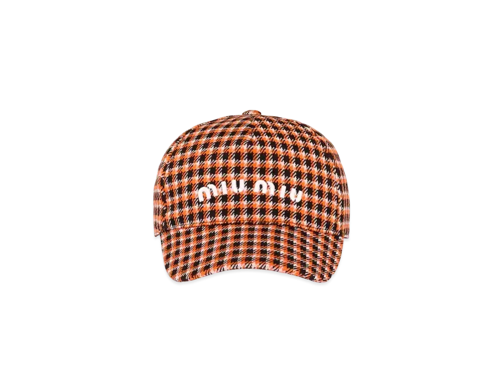 MIU MIU Jersey Baseball Cap "Orange/White"