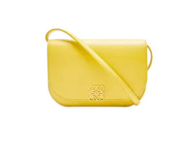 LOEWE Goya Accordion Clutch In Silk Calfskin "Yellow"
