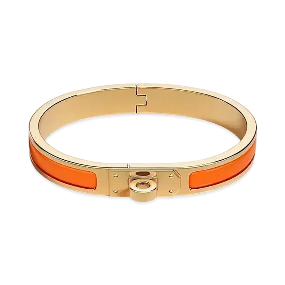 Hermes Mini Clic Kelly Bracelet "Orange Fruite/Gold"