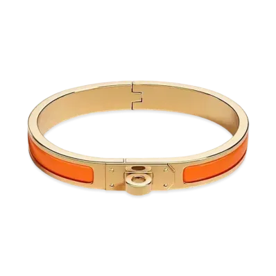 Hermes Mini Clic Kelly Bracelet "Orange Fruite/Gold"