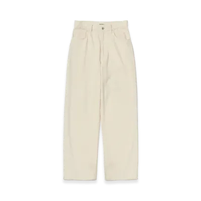 AURALEE Silk Nep Denim 5P Wide Pants "Ivory White"