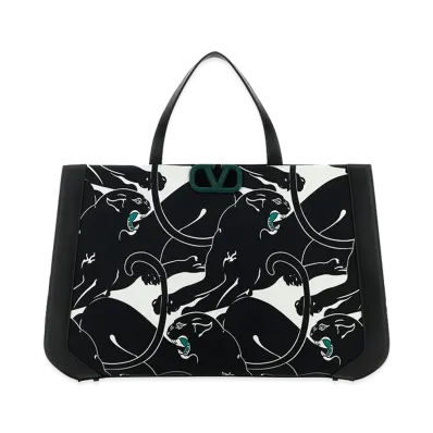 Valentino Women's Canvas And Leather Garavani Escape Shopping Bag "Printed"