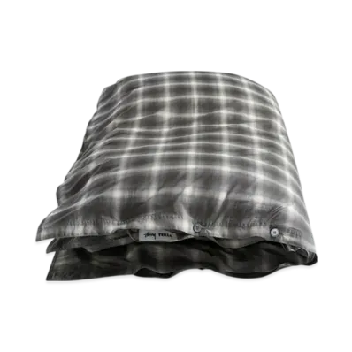 Stussy x Tekla Percale Duvet Cover King Size "Black Plaid"