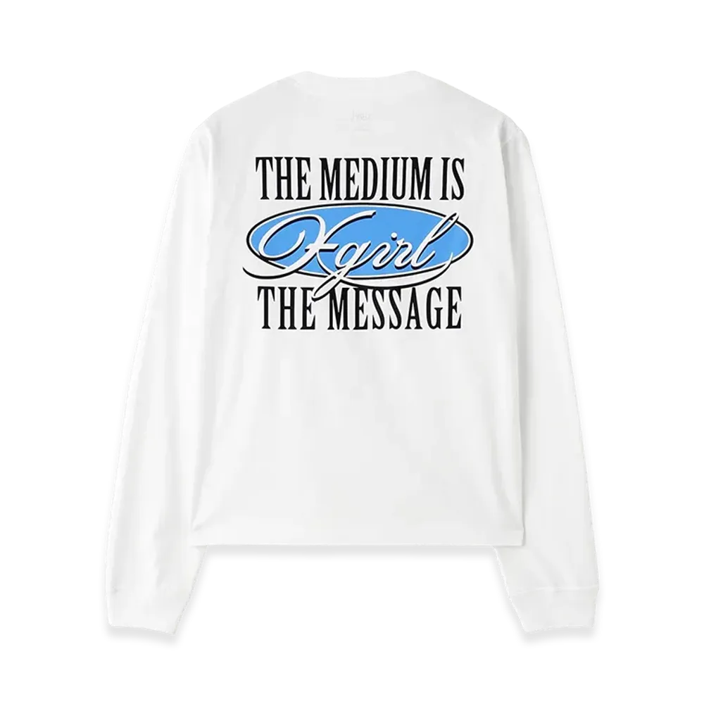 X-Girl Women's Oval Logo And Message L/S Tee "White"