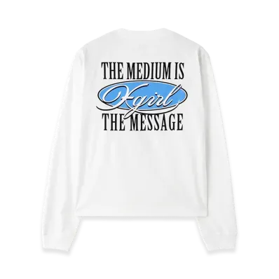 X-Girl Women's Oval Logo And Message L/S Tee "White"