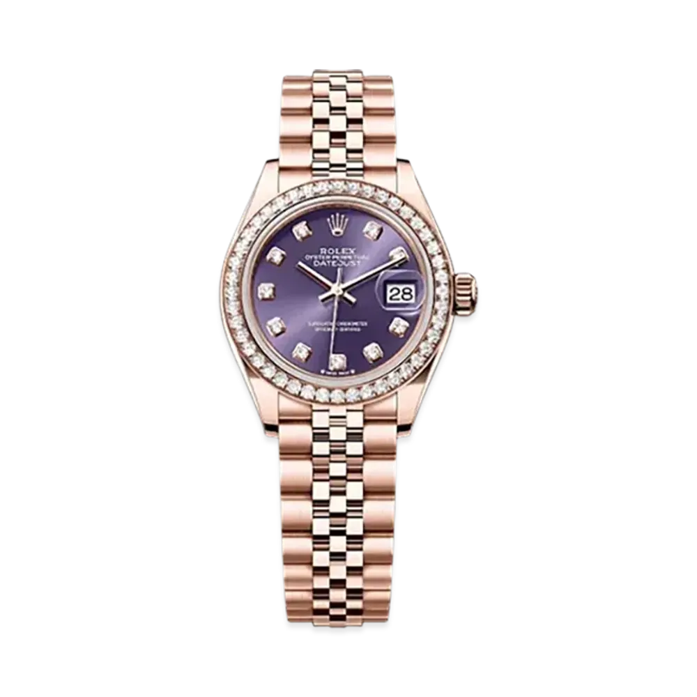 ROLEX Lady-Datejust 28mm Everose Gold Diamond 279135RBR "Aubergine"