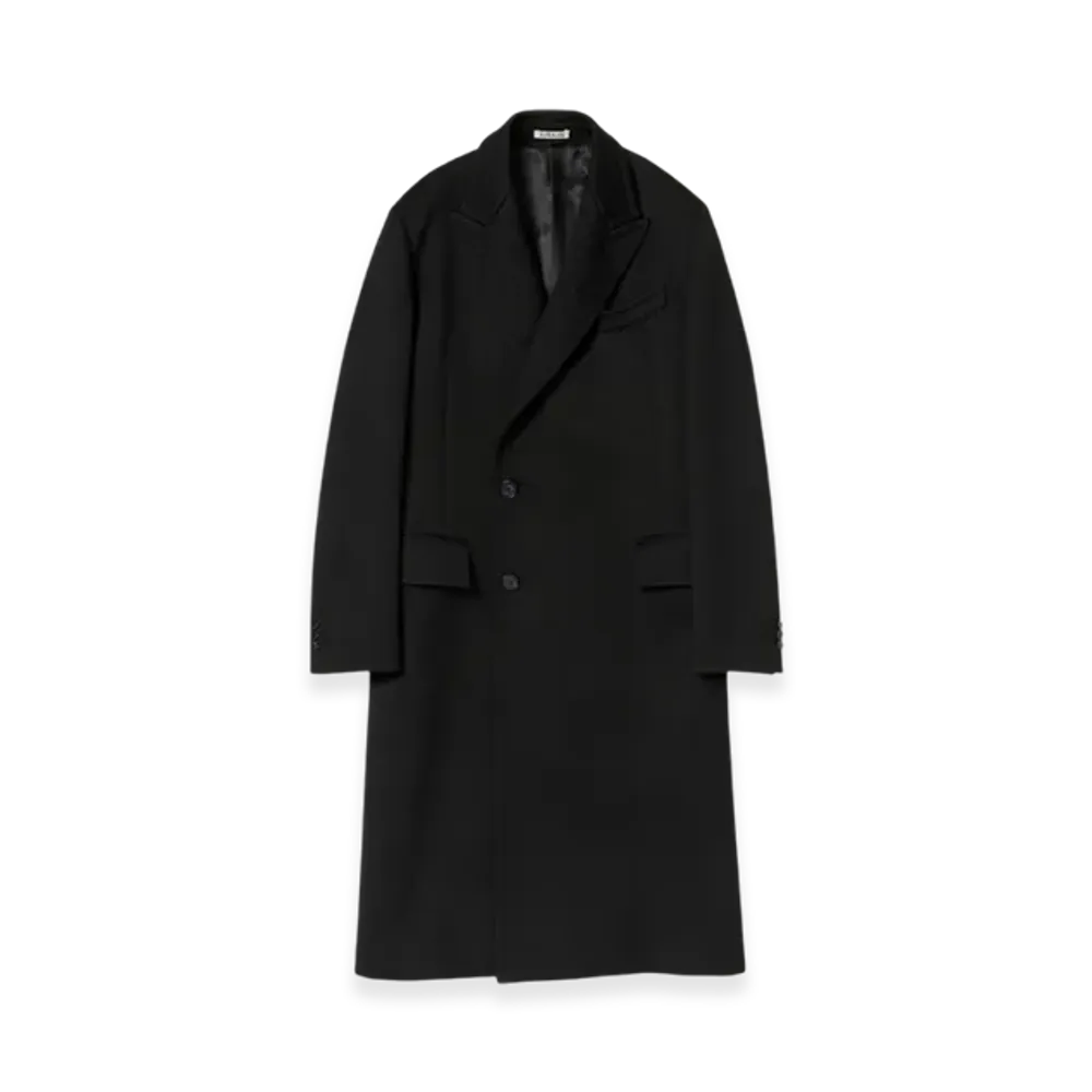AURALEE Cashemere Wool Mosser Soutien Collar Coat "Black"