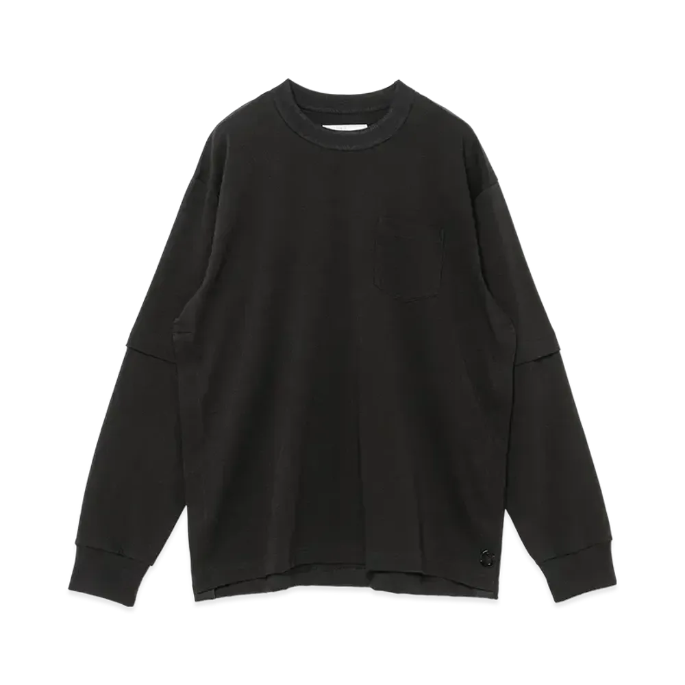 sacai S Cotton Jersey L/S T-Shirt "Black"