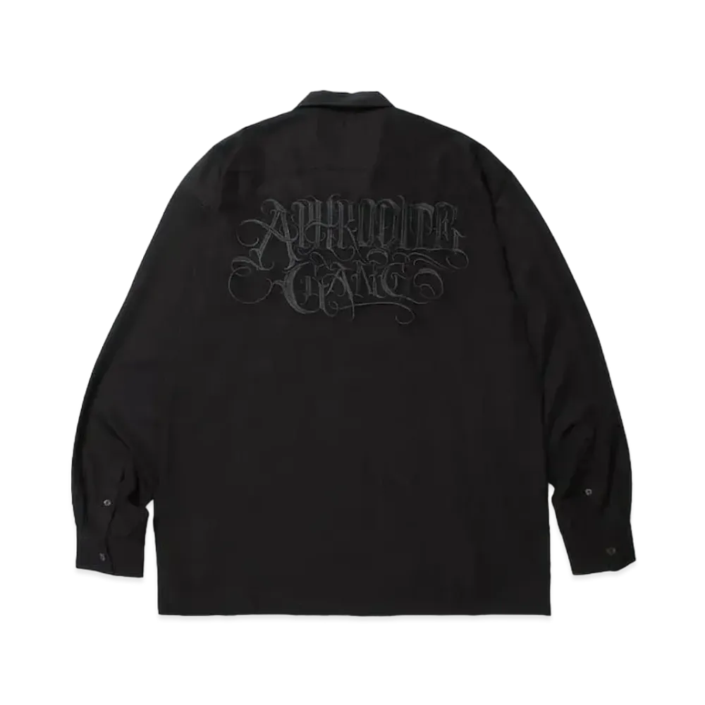 APHRODITEGANG Classic Logo L/S Open Collar Shirt "Black"