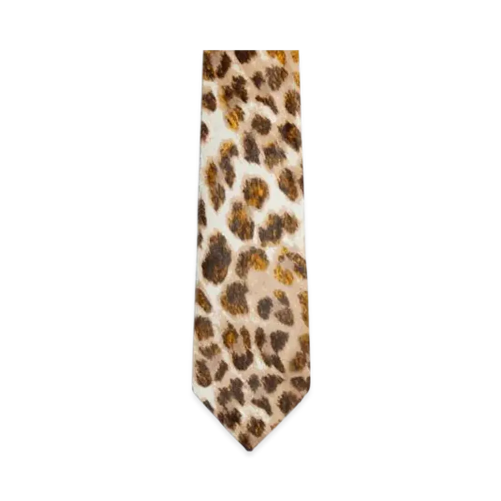 Bottega Veneta Printed Leather Tie "White/Beige/Black/Orange"