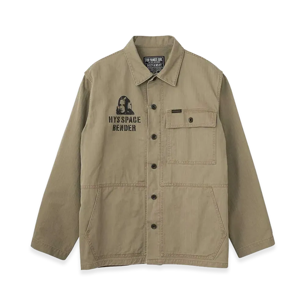 HYSTERIC GLAMOUR HYS Space Bender M-44 Hbt Shirt Jacket "Khaki"