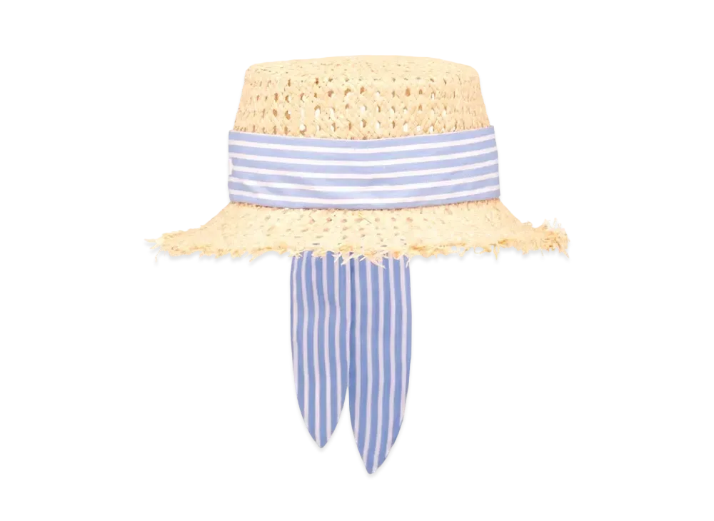MIU MIU Raffia Hat "Beige/Blue"