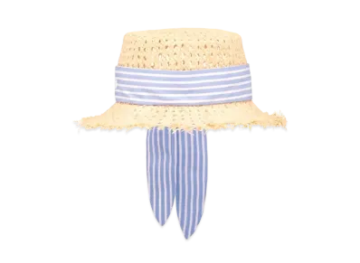 MIU MIU Raffia Hat "Beige/Blue"