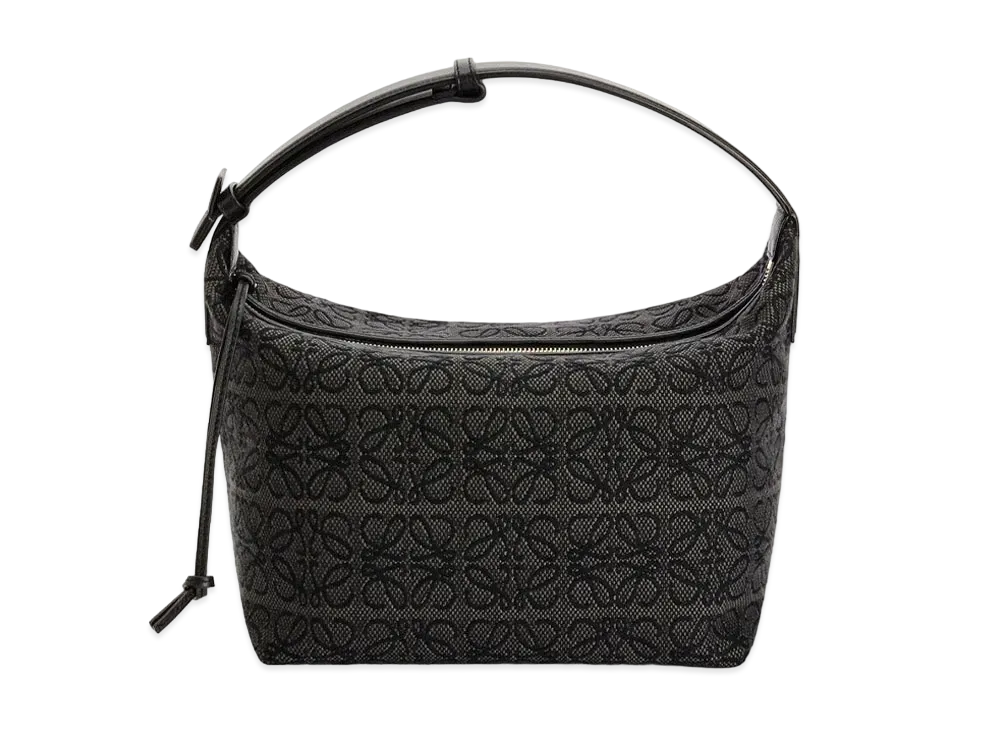 LOEWE Cubi Bag In Anagram Jacquard And Calfskin "Anthracite / Black"