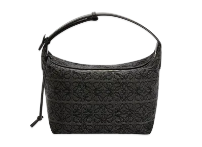 LOEWE Cubi Bag In Anagram Jacquard And Calfskin "Anthracite / Black"