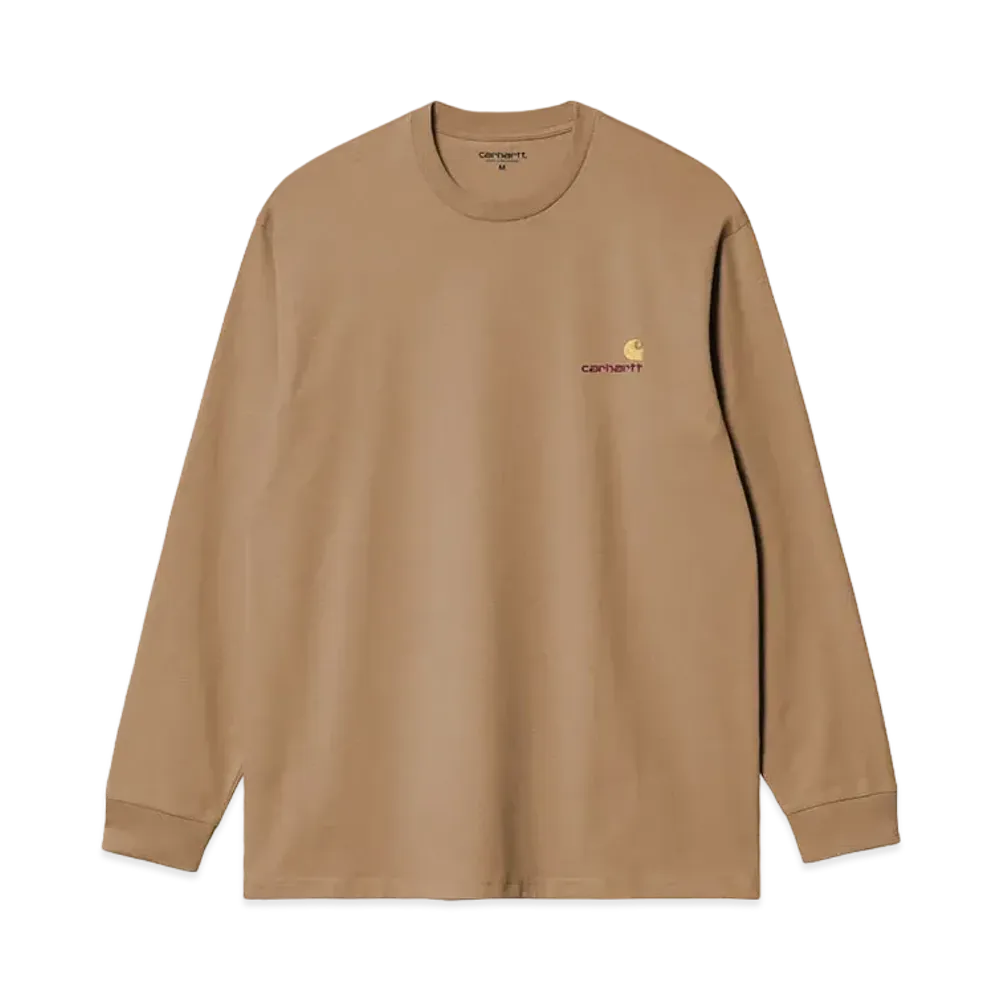 Carhartt WIP L/S American Script T-Shirt "Peanut"
