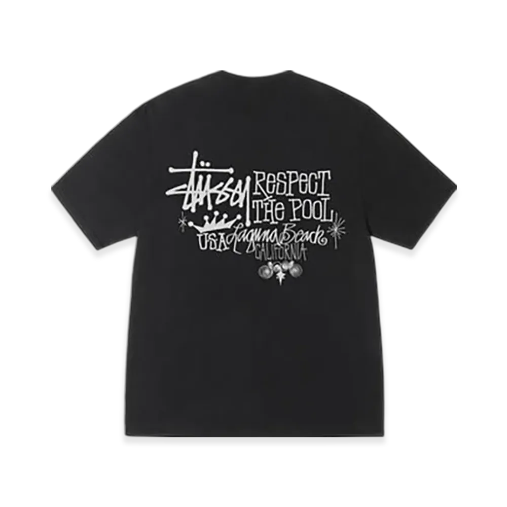 Stussy Respect The Pool Tee Pigment Dyed "Black"