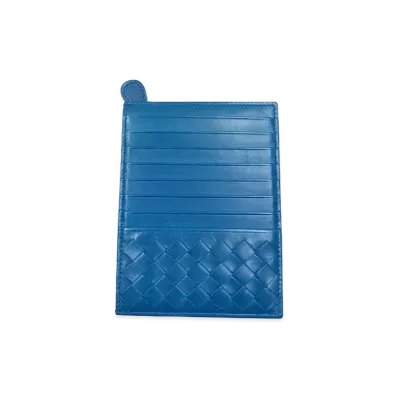 Bottega Veneta Intrecciato Card Case "Blue"
