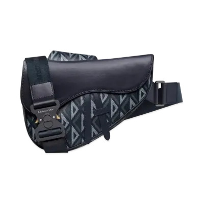 Dior Saddle Bag CD Diamond Canvas Smooth Calfskin "Navy Blue"