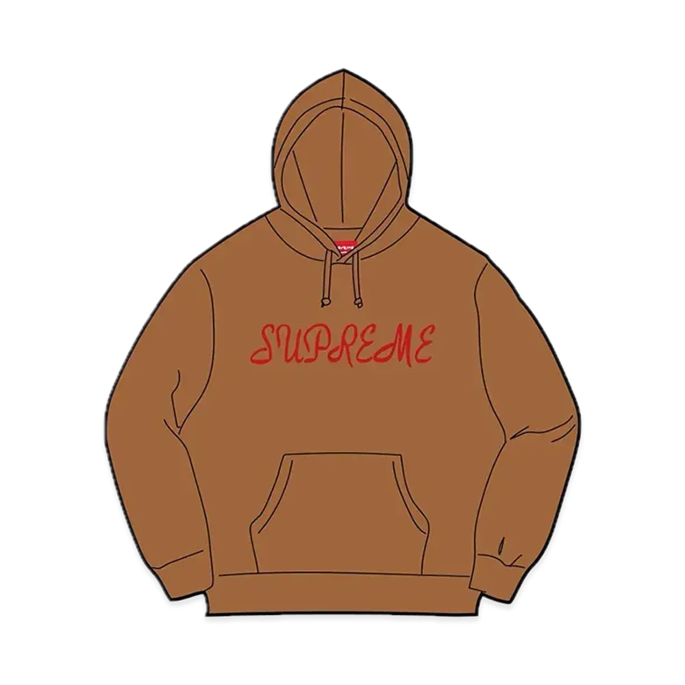 Supreme Script Hooded Sweatshirt "Light Brown"