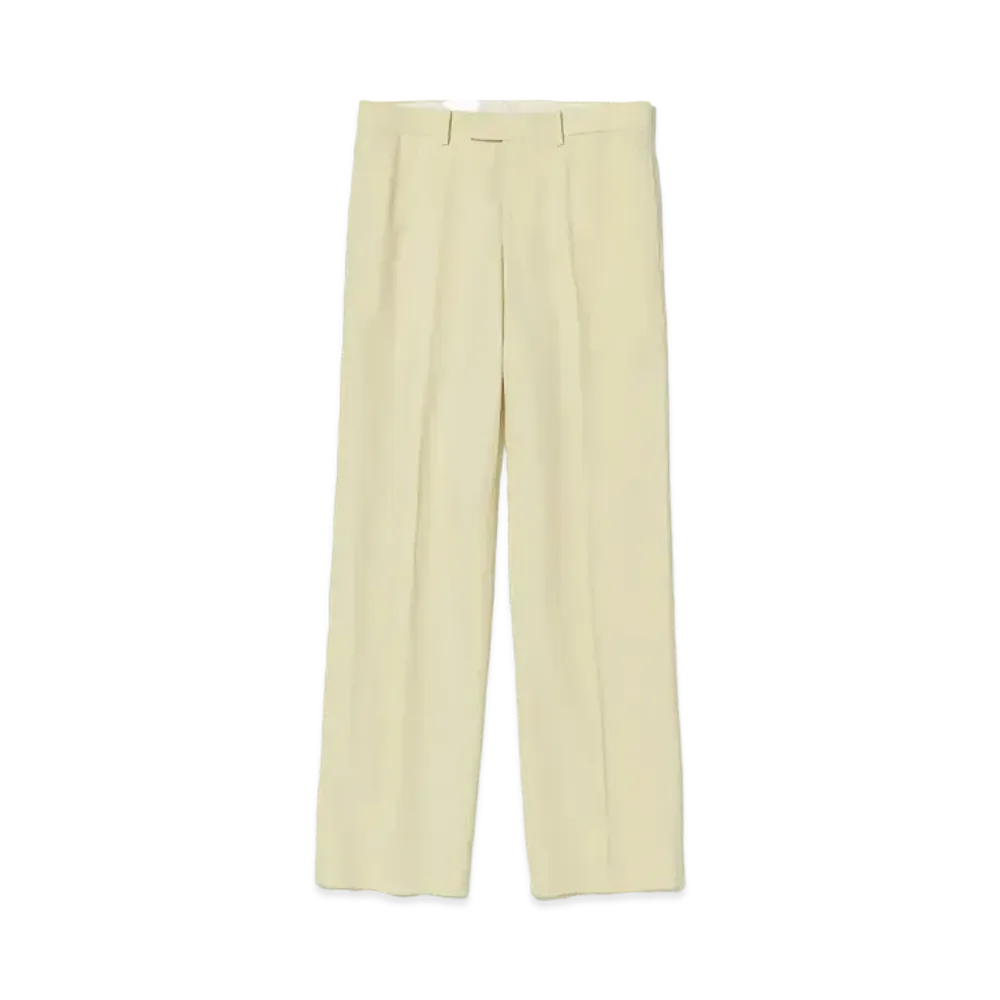 AURALEE Hard Twist Finx Linen Chino Slacks "Light Beige"