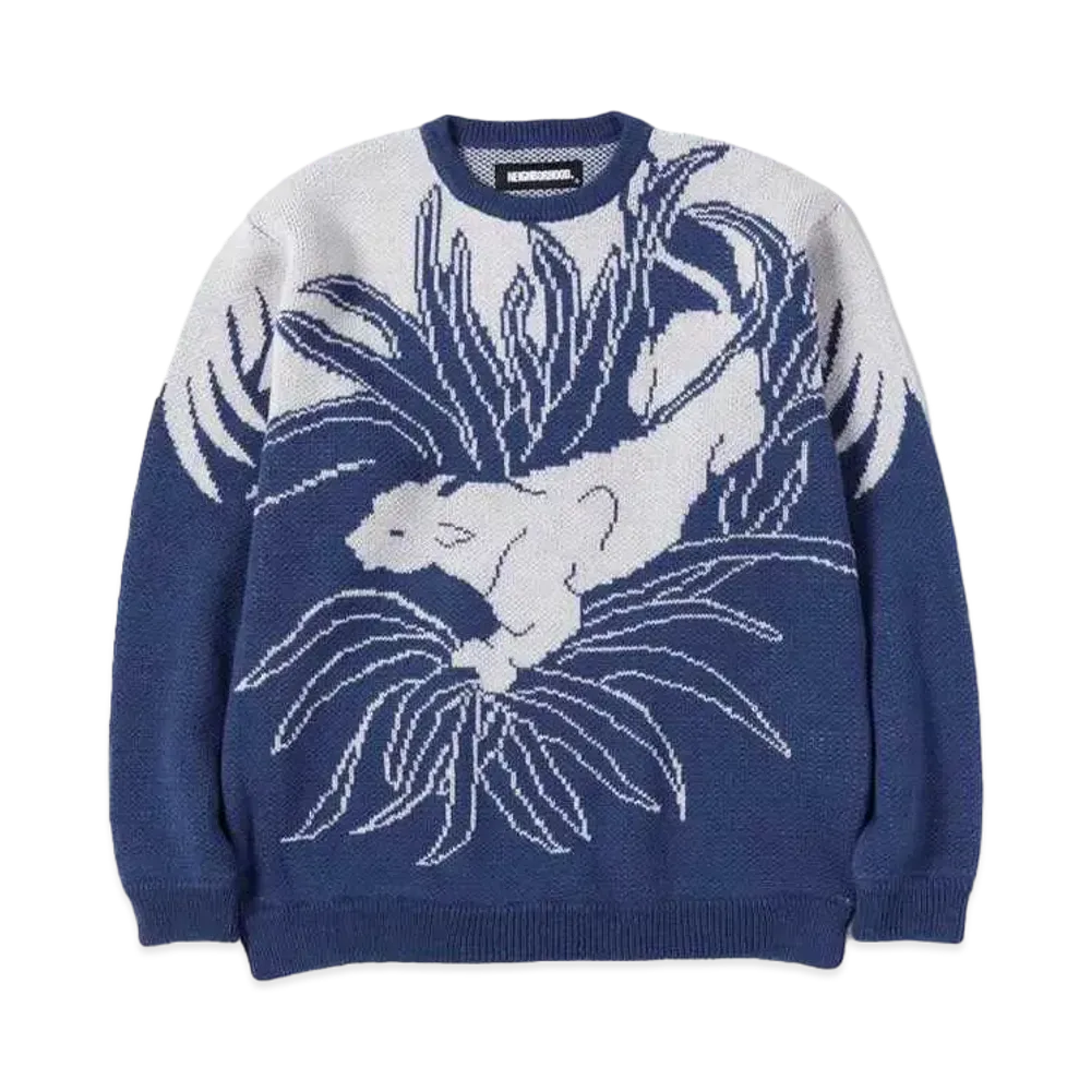 NEIGHBORHOOD JACQUARD / AW-KNIT . LS "Blue"