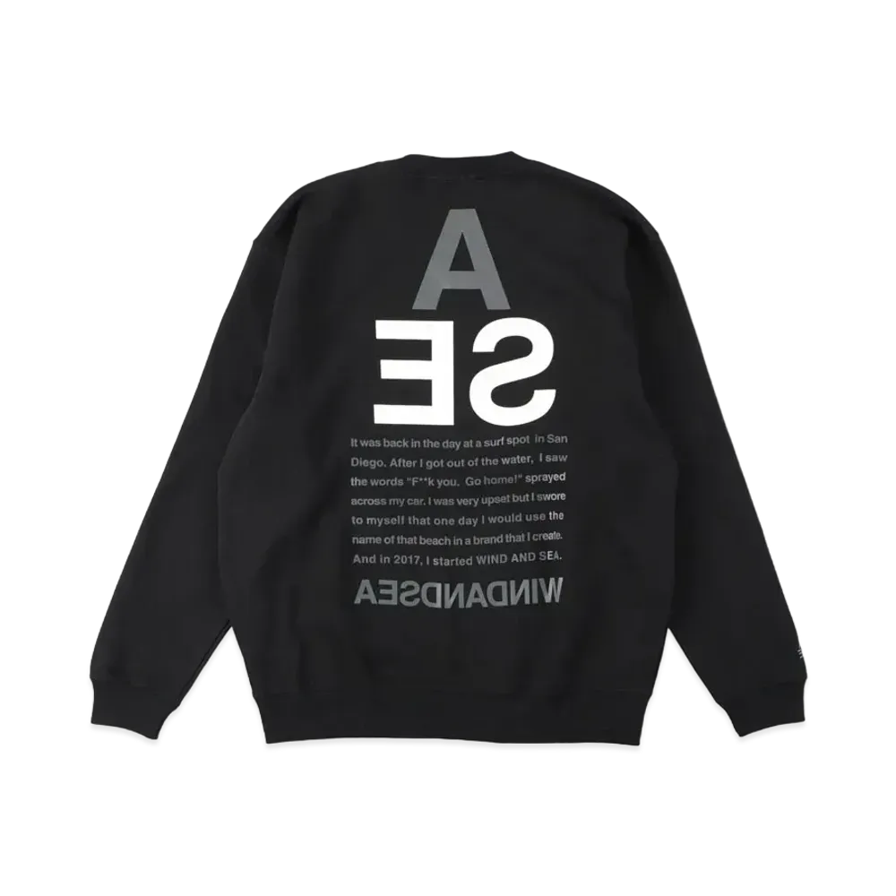 WIND AND SEA A32(TRIANGLE) LIGHT CREW NECK "Black"