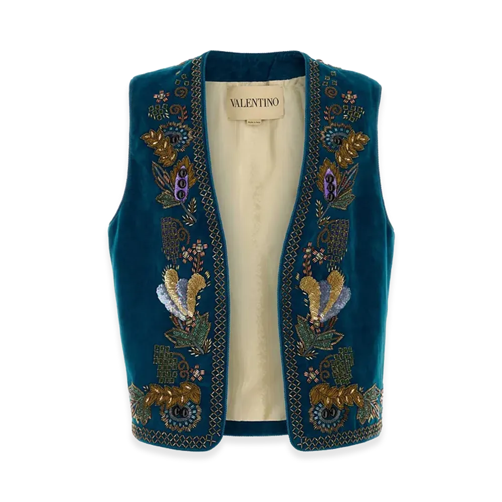 Valentino Velvet Vest "Blue"