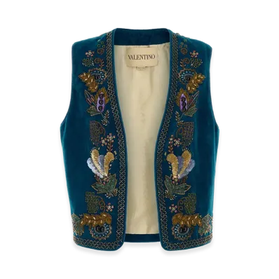 Valentino Velvet Vest "Blue"