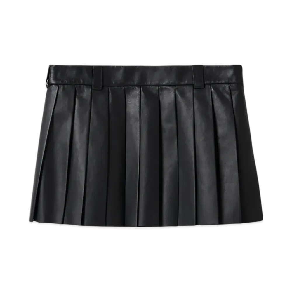 MIU MIU Women's Nappa Leather Skirt "Black"