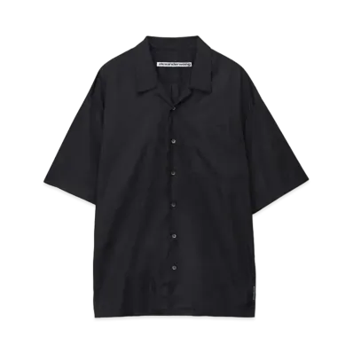 Alexander Wang Crisp Nylon Camp Shirt "Black"
