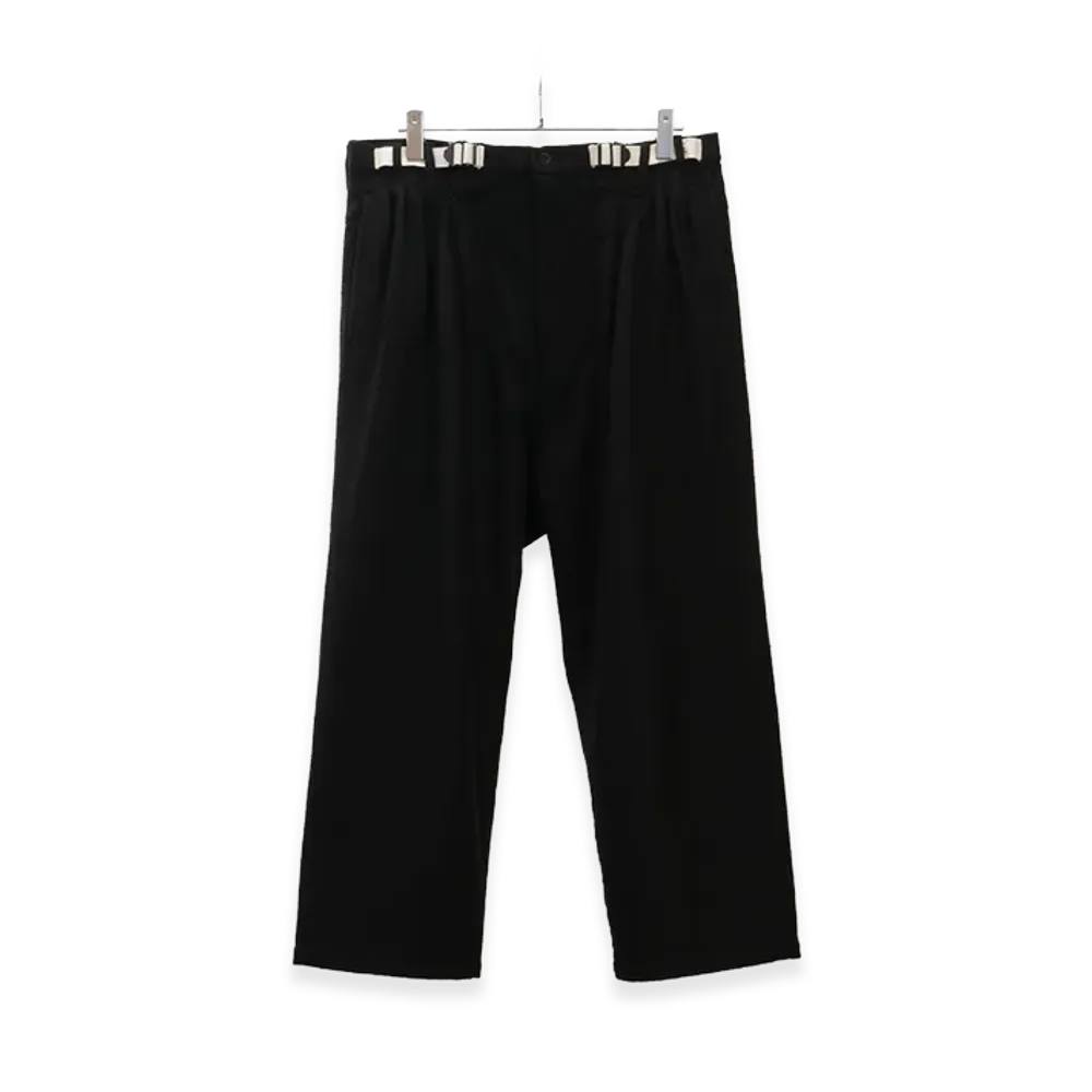 ANCELLM Wool Belted Wide Slacks "Black"