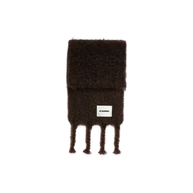 Jil Sander Wool Blend Scarf "Burgundy"