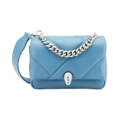 BVLGARI Serpenti Cabochon Crossbody Mini Bag "Blue"