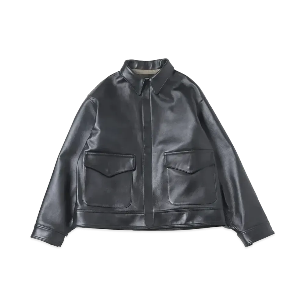 A.PRESSE Type A-2 Leather Flight Jacket "Black"