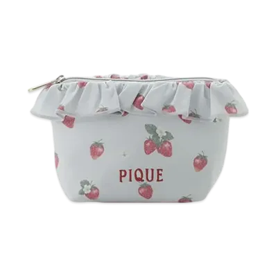 GELATO PIQUE Strawberry Pattern Frill Tissue Pouch "Blue"