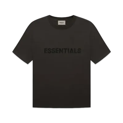 FEAR OF GOD ESSENTIALS 3D Silicon Applique Boxy T-Shirt "Washed Black"