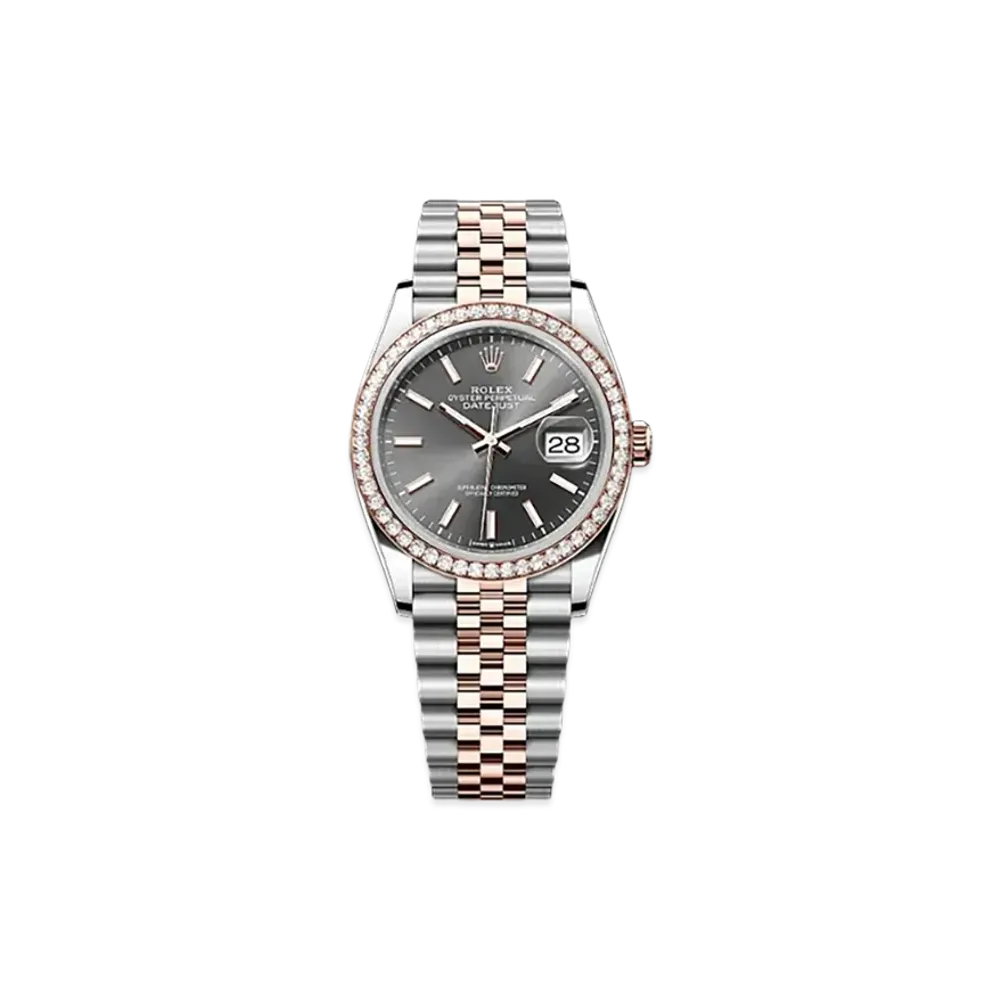 ROLEX Datejust 36mm Oystersteel & Everose Gold Diamond 126281RBR "Slate"