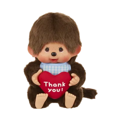 Sekiguchi Sitting Heart Cushion Monchhichi-kun