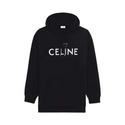 CELINE Hoodie In Cotton Fleece With Artist Print "Black/White"