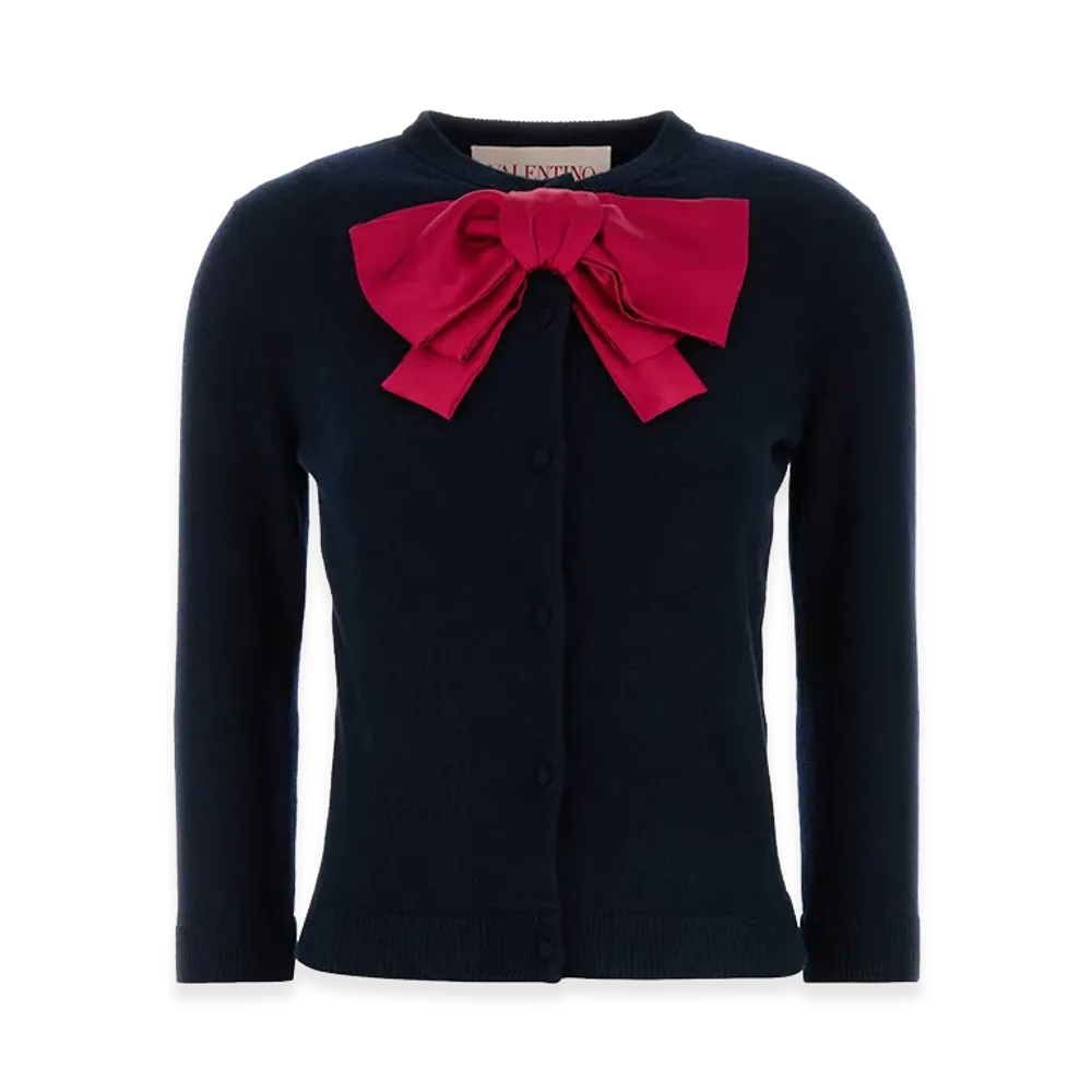 Valentino Women's Wool Cardigan "Navy Blue"