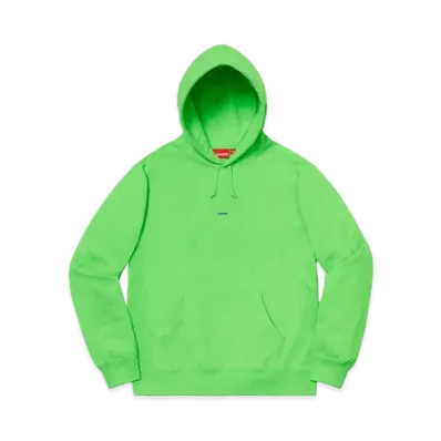 Supreme Micro Logo Hooded Sweatshirt "Bright Green"