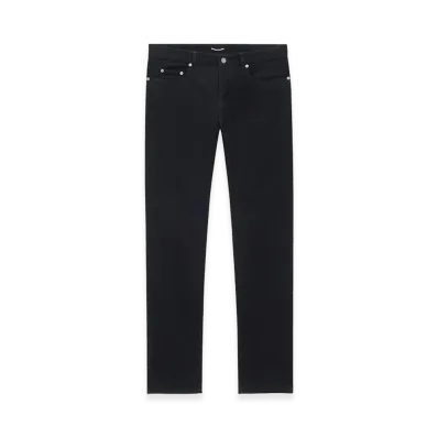 Saint Laurent Women's Low-Rise Relaxed Slim Jeans "Black"