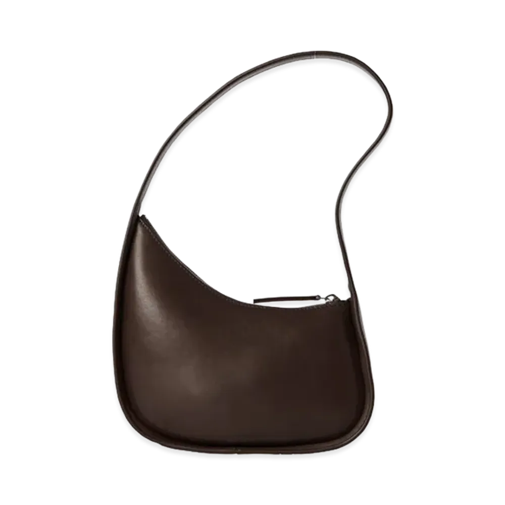 The Row Women's Half Moon Leather Bag "Brown Melange"