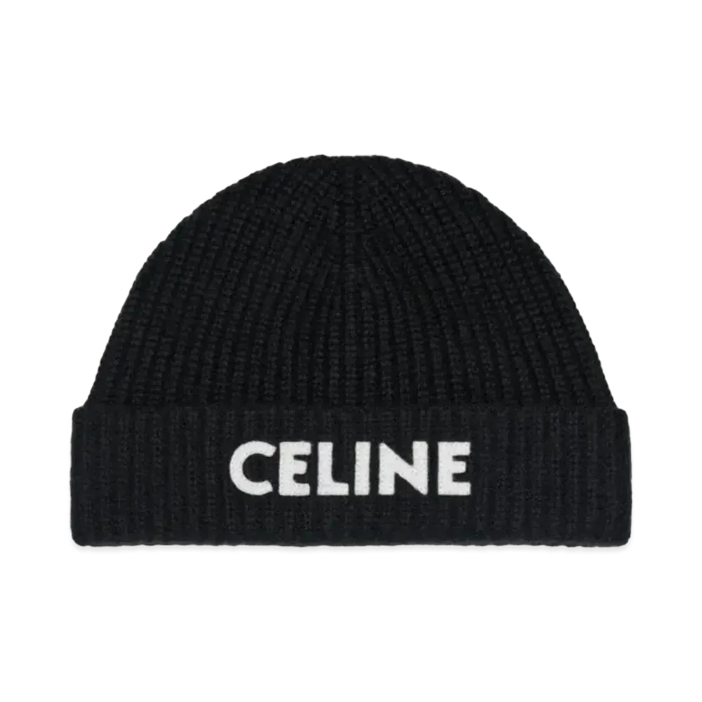 Celine Embroidery Wool Knit beanie ”Black”