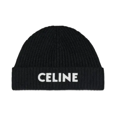 Celine Embroidery Wool Knit beanie ”Black”