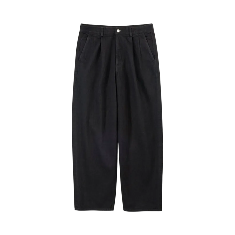Graphpaper Selvage Denim Two Tuck Pants "Black Washed"