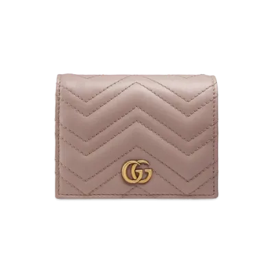GUCCI GG Marmont Card Case Wallet "Pink"