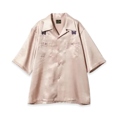 NEEDLES S/S Cowboy One-Up Poly Slub Sateen Shirt "Pink"