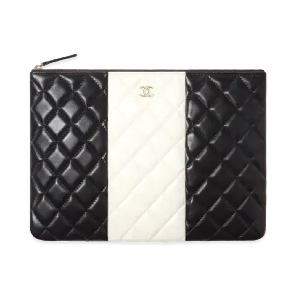 CHANEL Classic Pouch Lambskin "Black White"